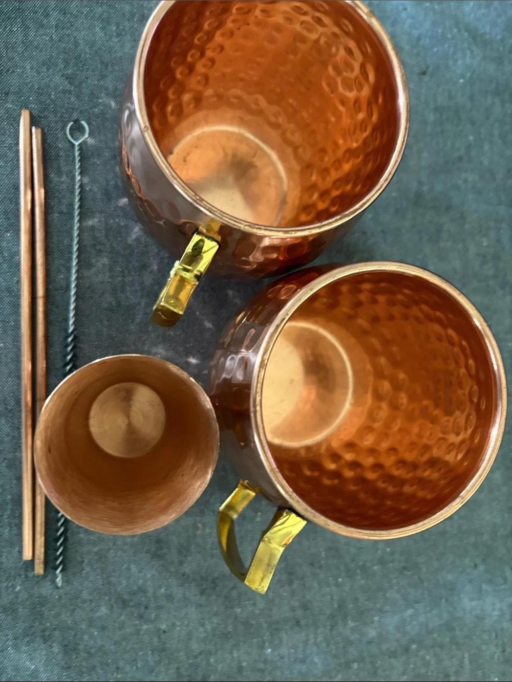 Copper Moscow Mule Mug Set with Jigger and Straws